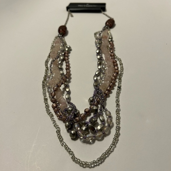 PIER 1 Long Layered Bead and  Crystal Necklace - Picture 1 of 7
